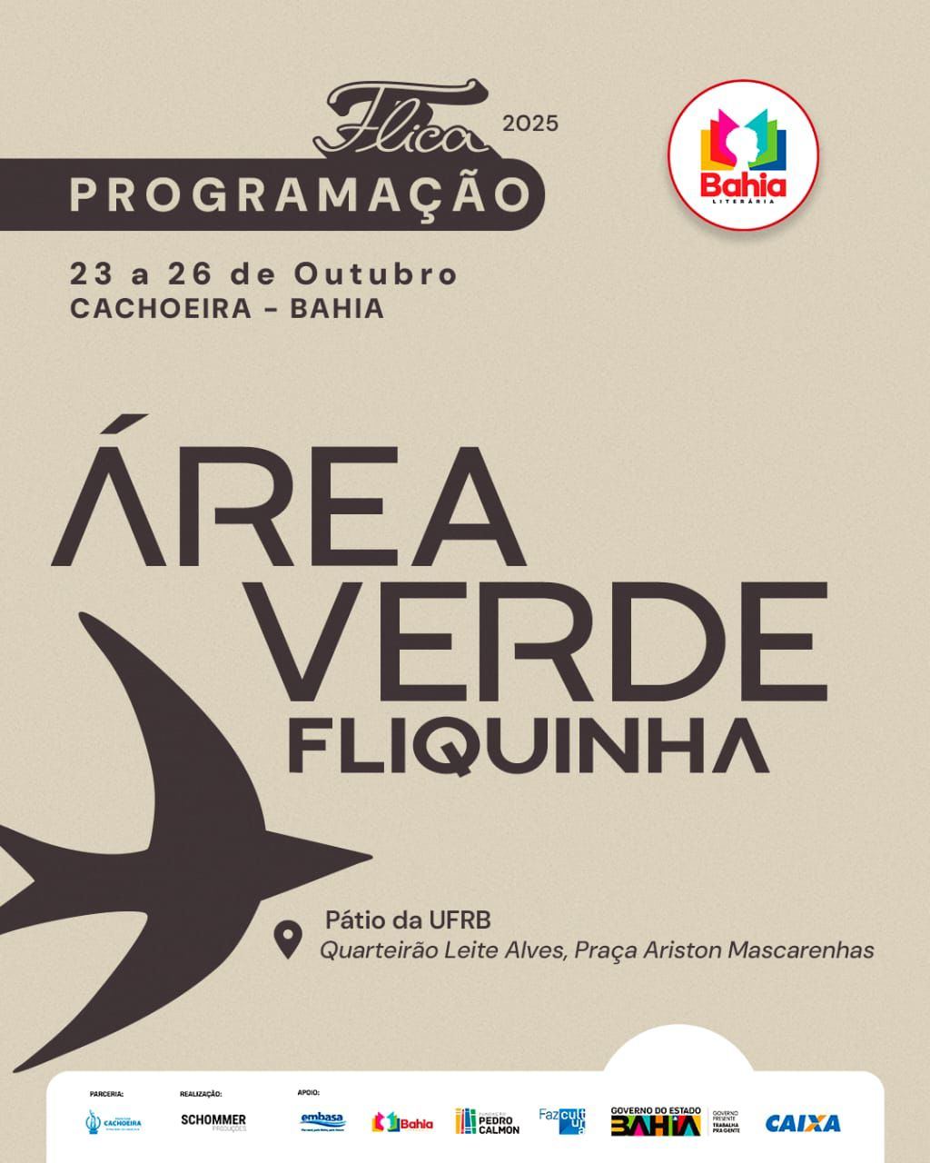 PROGRAMAÇÃO COMPLETA ÁREA VERDE FLIQUINHA 23 A 26/10/2025
