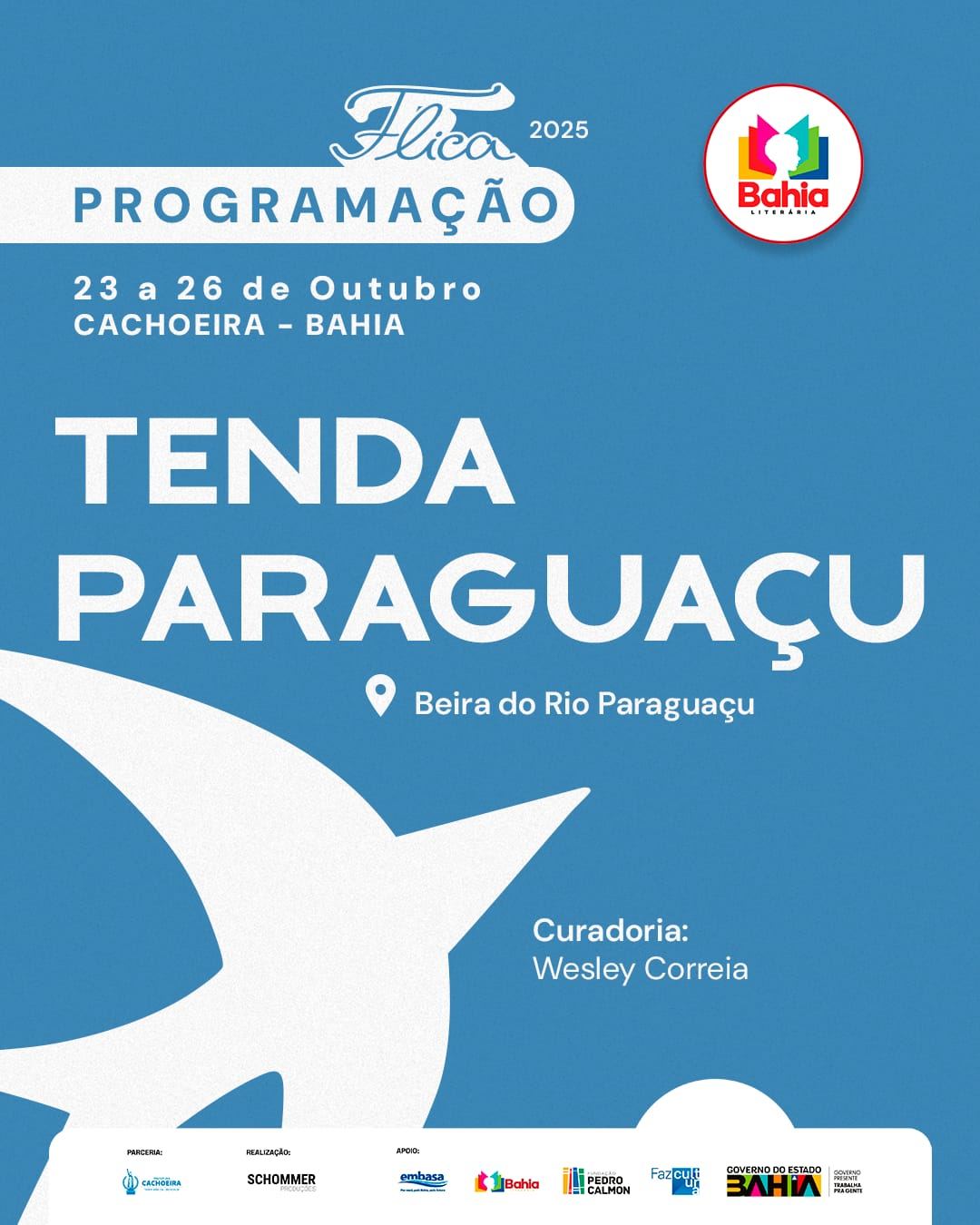 PROGRAMAÇÃO COMPLETA TENDA PARAGUAÇU 23 a 26/10/2025