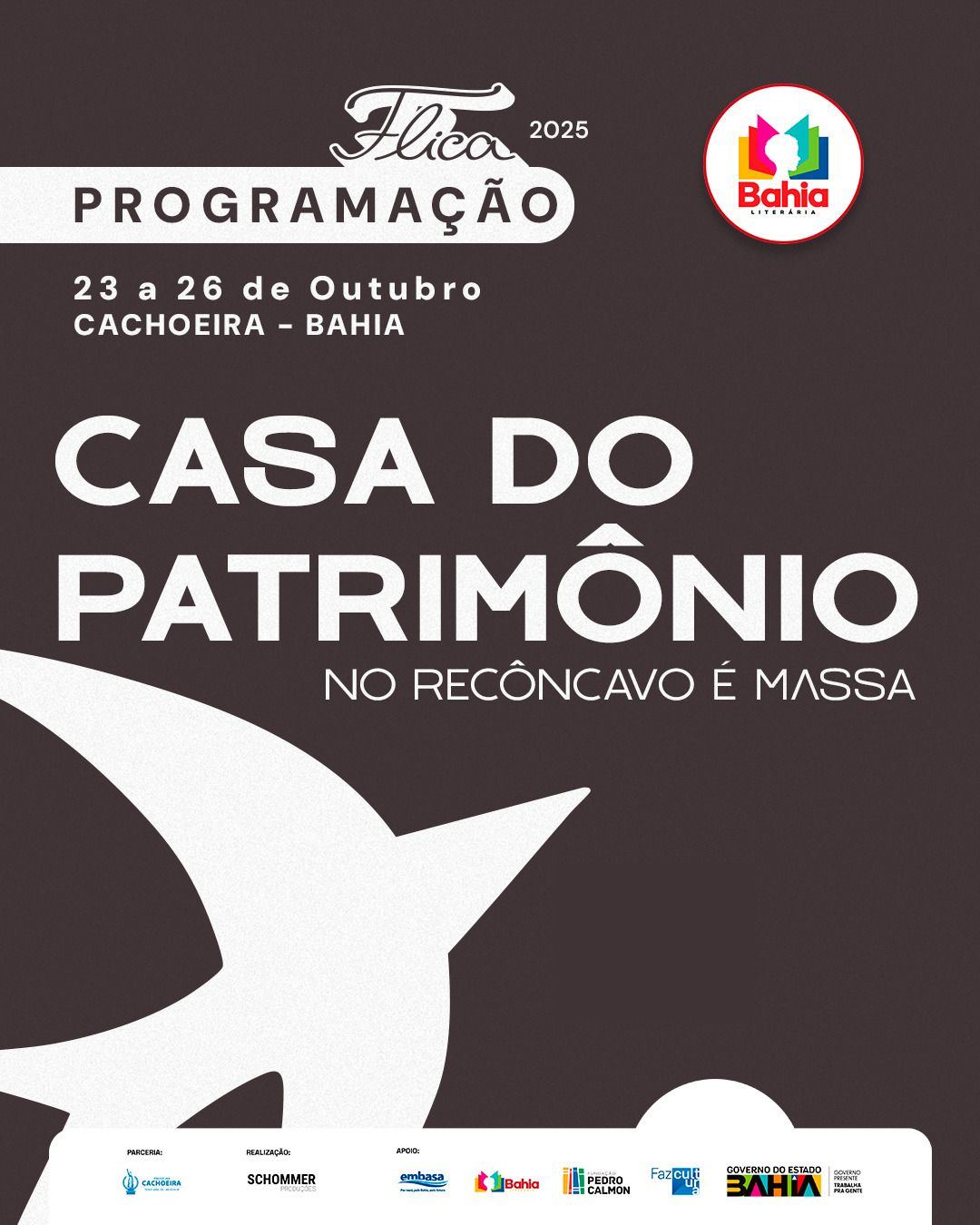 PROGRAMAÇÃO COMPLETA CASA DO PATRIMÔNIO 23 A 26/10/2025