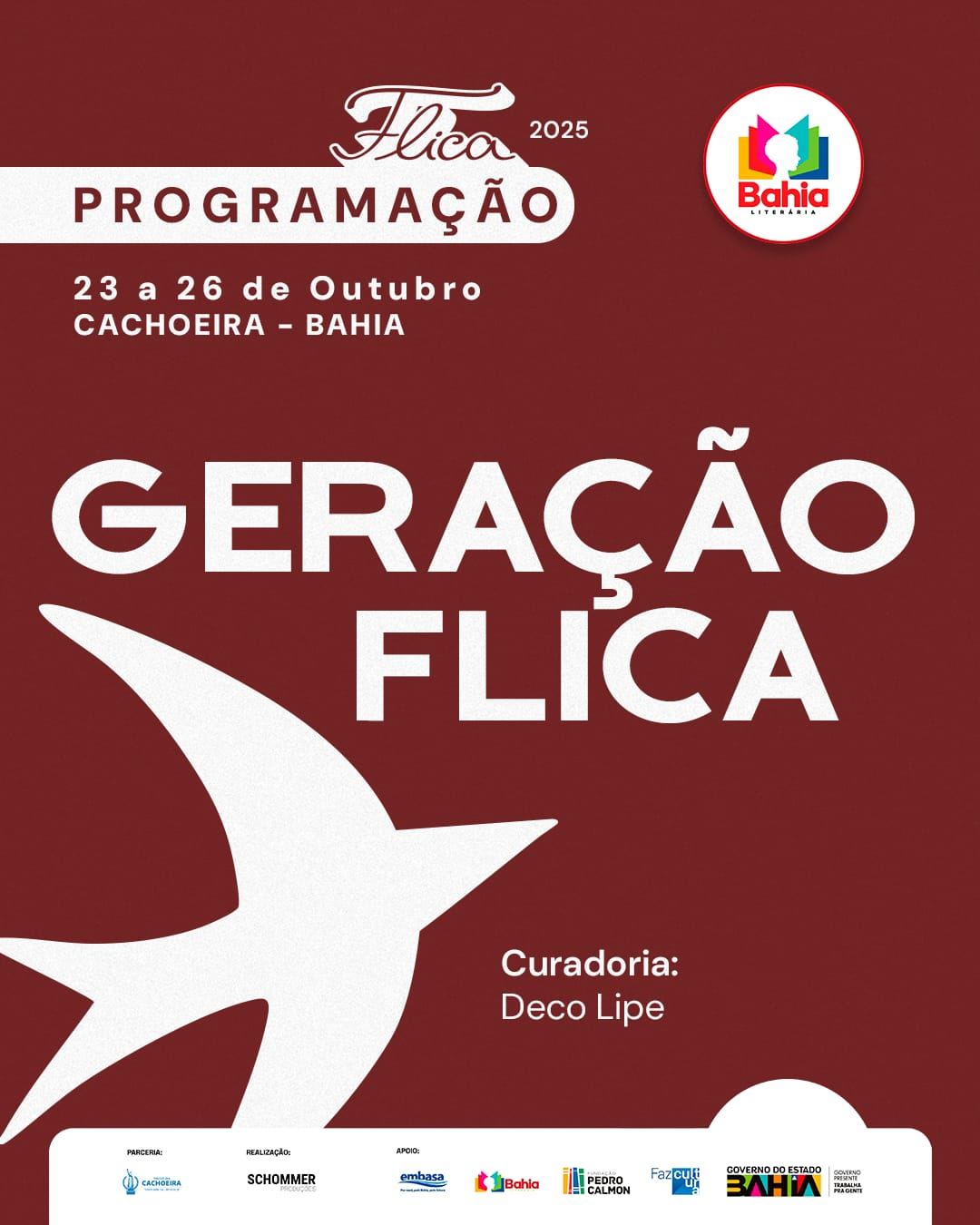 PROGRAMAÇÃO COMPLETA GERAÇÃO FLICA 23 A 26/10/2025